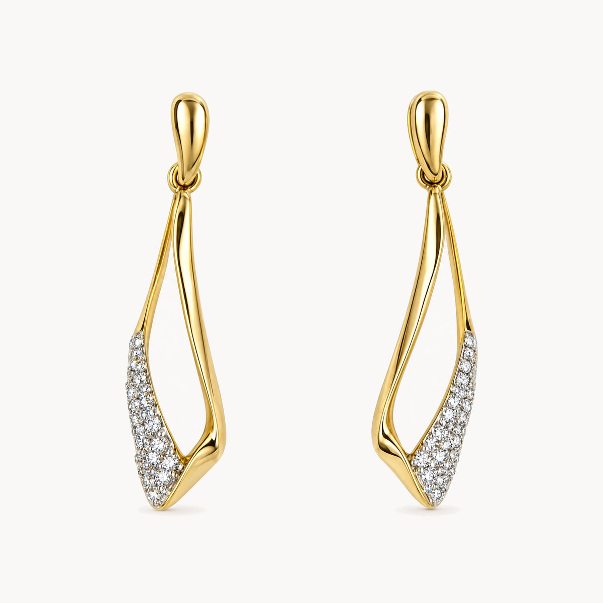 Ohrhänger in 585er Gelbgold mit Diamant
