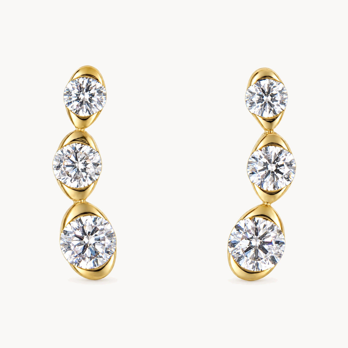Ohrstecker in 333er Gelbgold mit Zirkonia