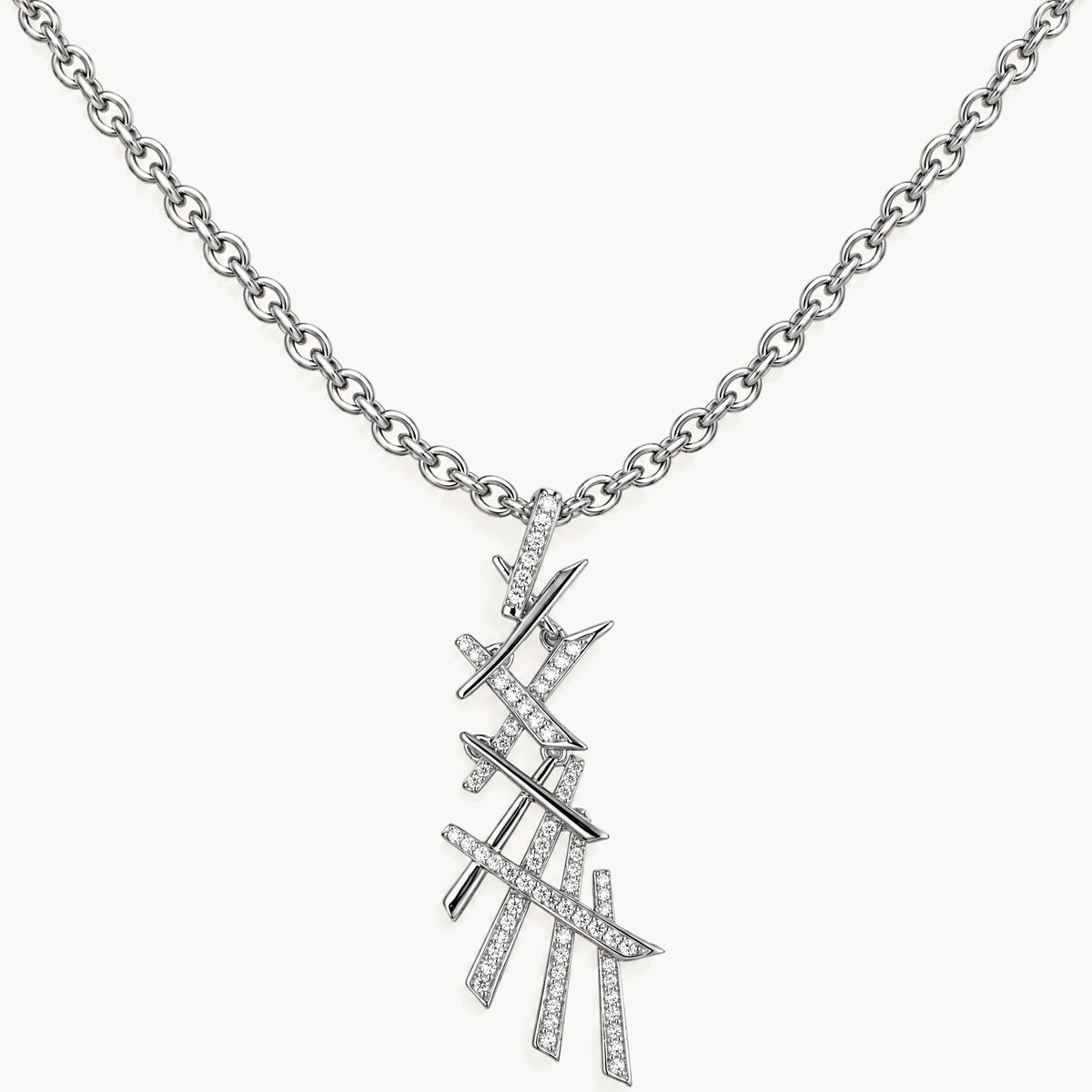 Collier in 925er Silber rhodiniert mit Zirkonia
