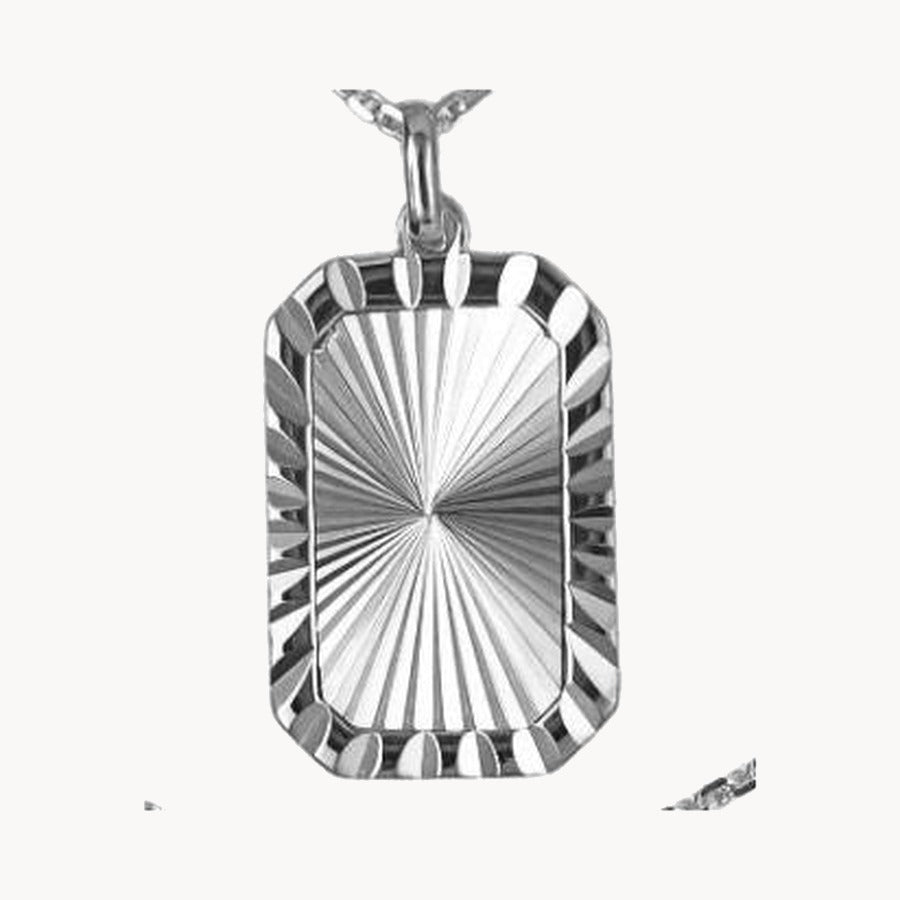 Collier „Plakette“ in 925er Silber – rhodiniert