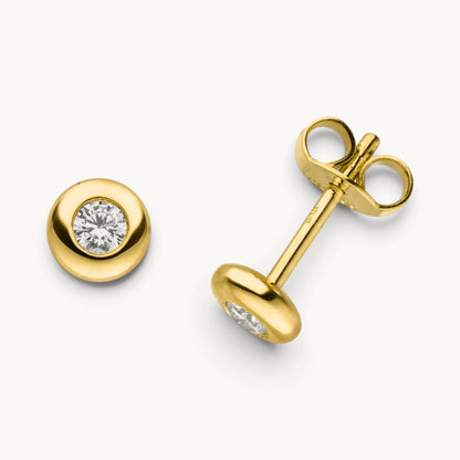 Ohrstecker in 585er Gold mit Diamant, Zargenfassung