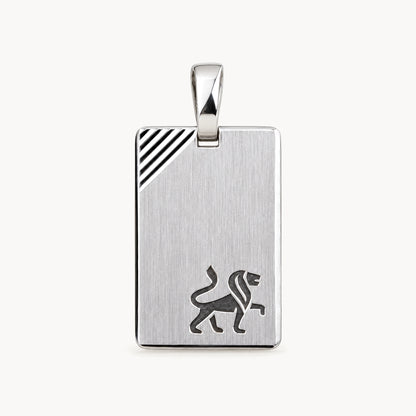 Sternzeichenanhänger in 925er Silber rhodiniert, mattiert – Sternzeichen Löwe