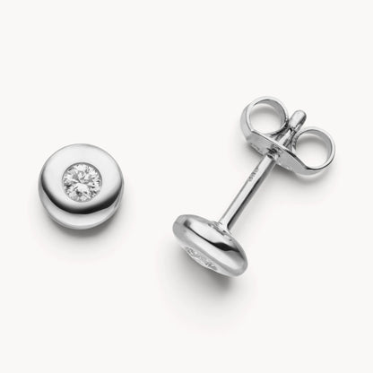 Ohrstecker in 585er Gold mit Diamant, Zargenfassung