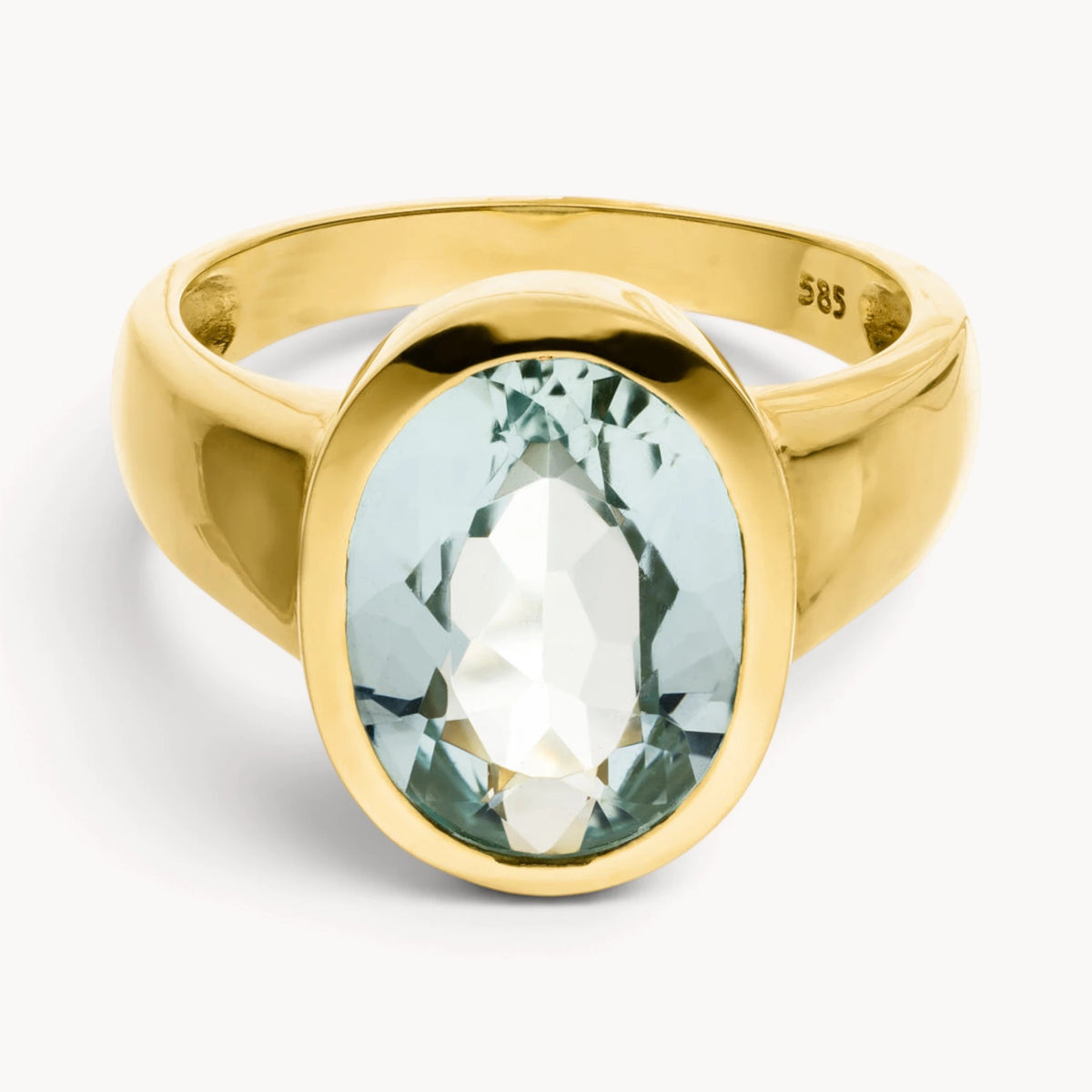 Damenring in 585er Gelbgold mit Aquamarin