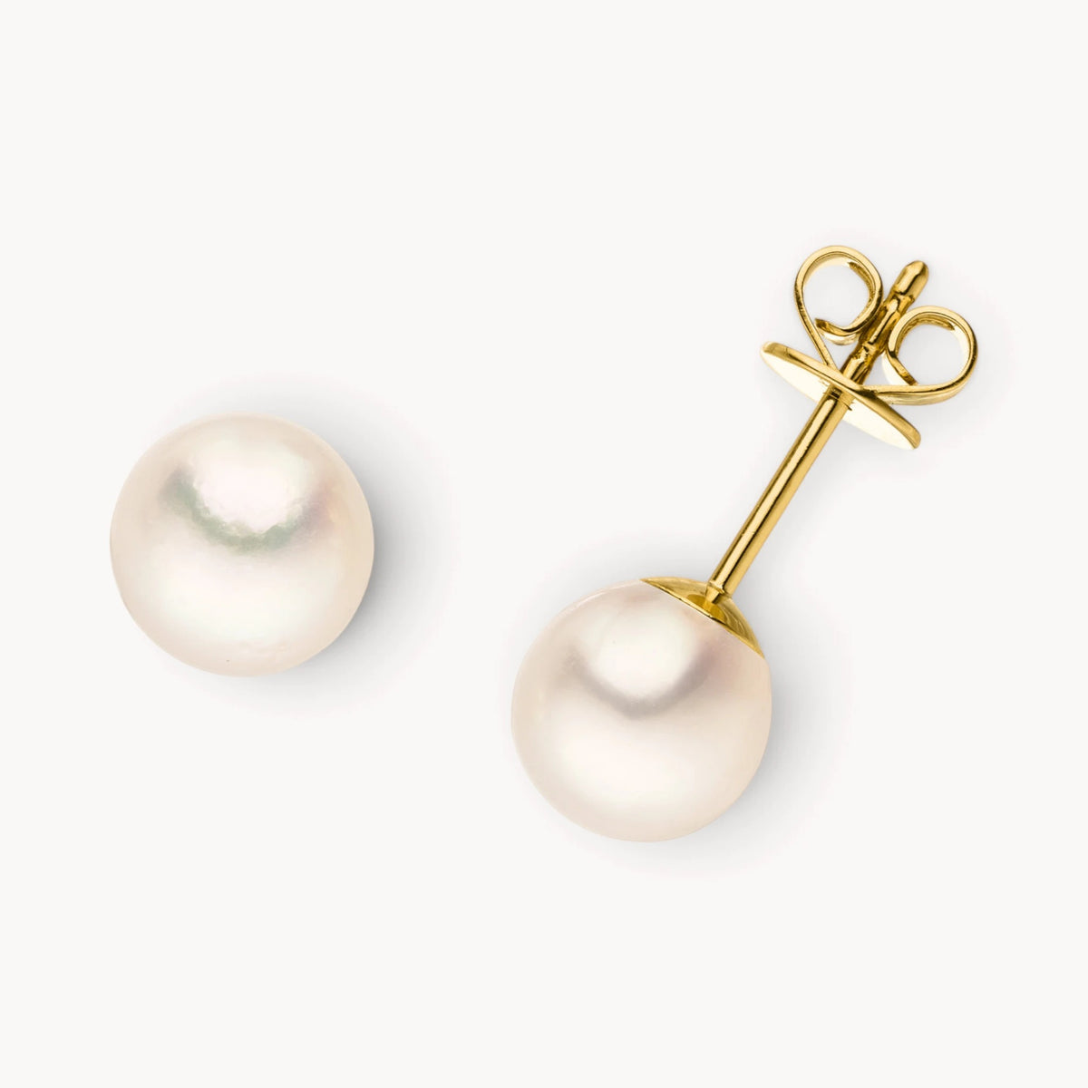 Ohrstecker in 585er Gelbgold mit Akoya-Zuchtperle