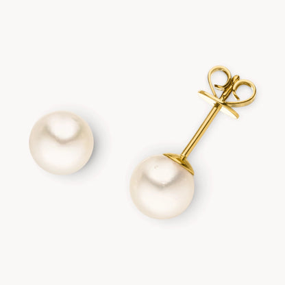 Ohrstecker in 585er Gelbgold mit Akoya-Zuchtperle