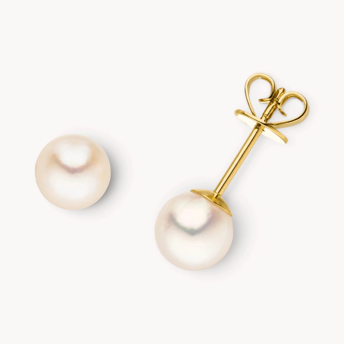 Ohrstecker in 585er Gelbgold mit Akoya-Zuchtperle