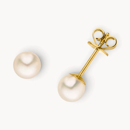 Ohrstecker in 585er Gelbgold mit Akoya-Zuchtperle
