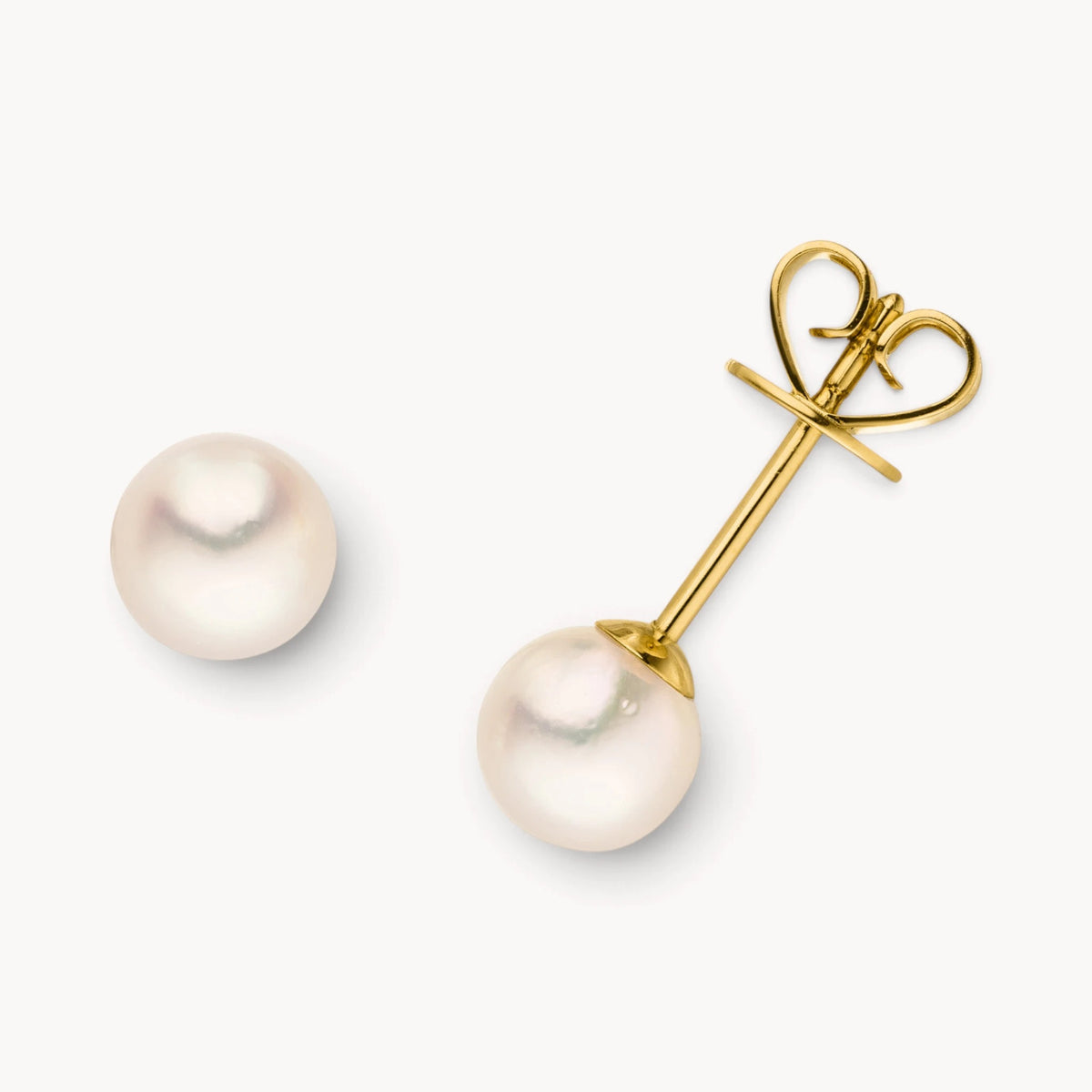 Ohrstecker in 585er Gelbgold mit Akoya-Zuchtperle