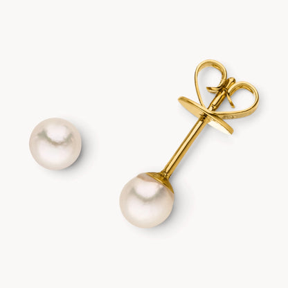 Ohrstecker in 585er Gelbgold mit Akoya-Zuchtperle