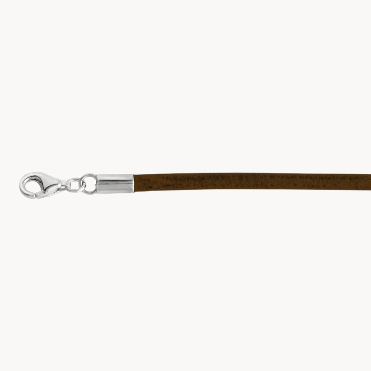 Lederband in Braun mit Schließe in 925er Silber