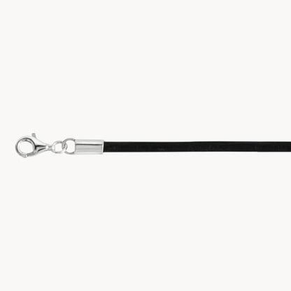 Lederband in Schwarz mit Schließe in Gold &amp; Silber