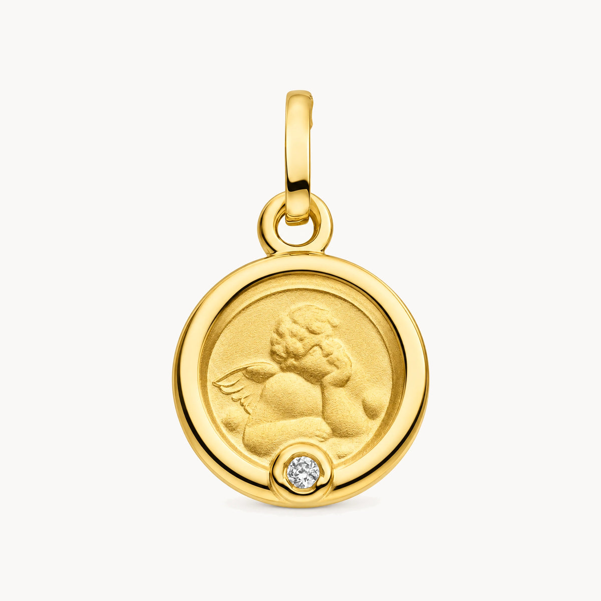 Medaille in 585er Gelbgold mit Diamant