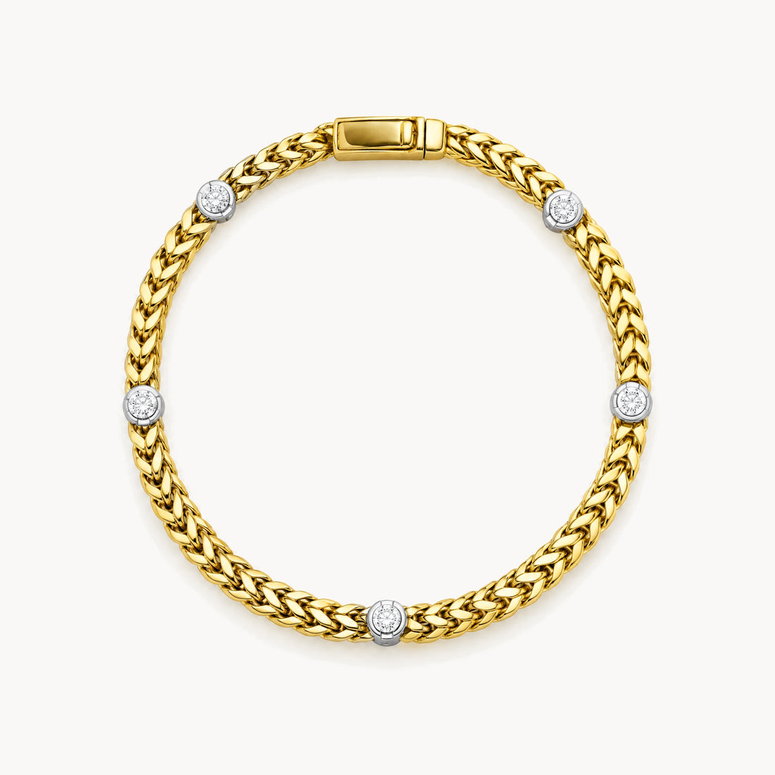 Armband in 585er Gelb-/Weißgold mit Diamant