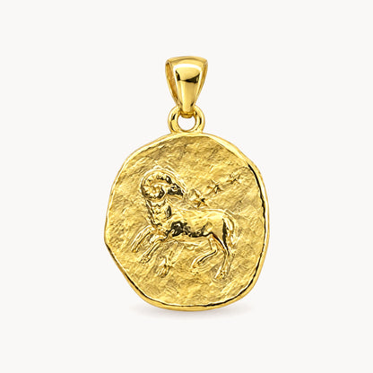 Sternzeichenanhänger in 925er Silber &amp; 333er Gelbgold – 333 Gelbgold, Sternzeichen Widder