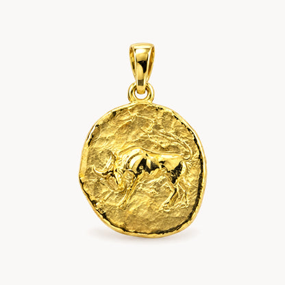 Sternzeichenanhänger in 925er Silber &amp; 333er Gelbgold – 333 Gelbgold, Sternzeichen Stier