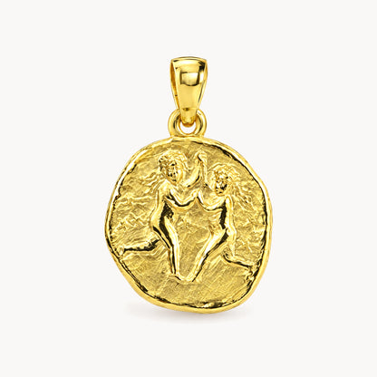Sternzeichenanhänger in 925er Silber &amp; 333er Gelbgold – 333 Gelbgold, Sternzeichen Zwillinge