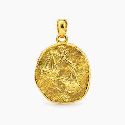 Sternzeichenanhänger in 925er Silber &amp; 333er Gelbgold – 333 Gelbgold, Sternzeichen Waage