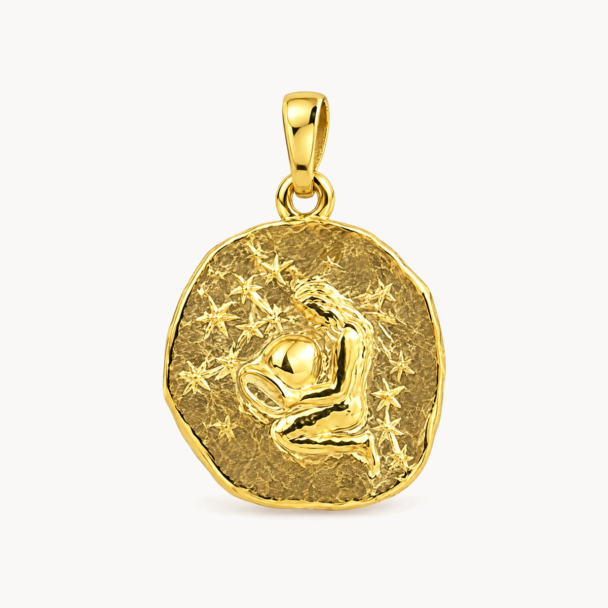Sternzeichenanhänger in 925er Silber &amp; 333er Gelbgold – 333 Gelbgold, Sternzeichen Wassermann