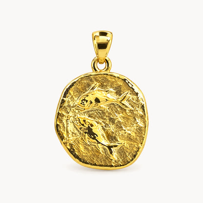 Sternzeichenanhänger in 925er Silber &amp; 333er Gelbgold – 333 Gelbgold, Sternzeichen Fische