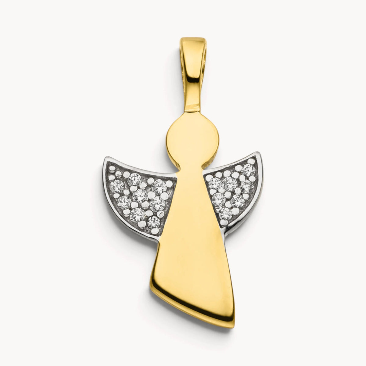 Engelanhänger in Gold &amp; Silber mit Zirkonia