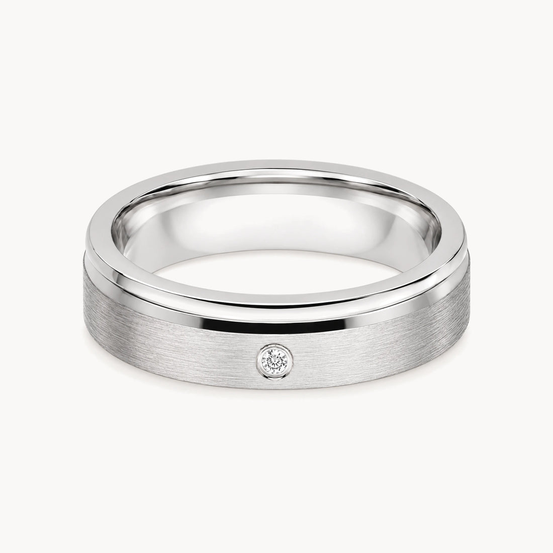 Freundschaftsring in 925er Silber rhodiniert mit Diamant
