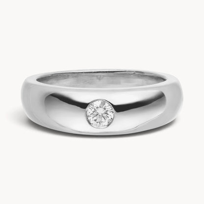 Taufring in Gold &amp; Silber mit Farbsteinen &amp; Diamant