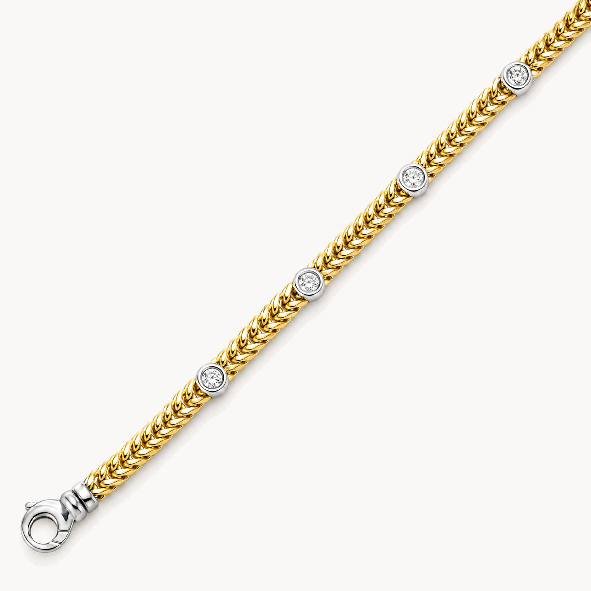 Armband in 585er Gelb-/Weißgold mit Diamant