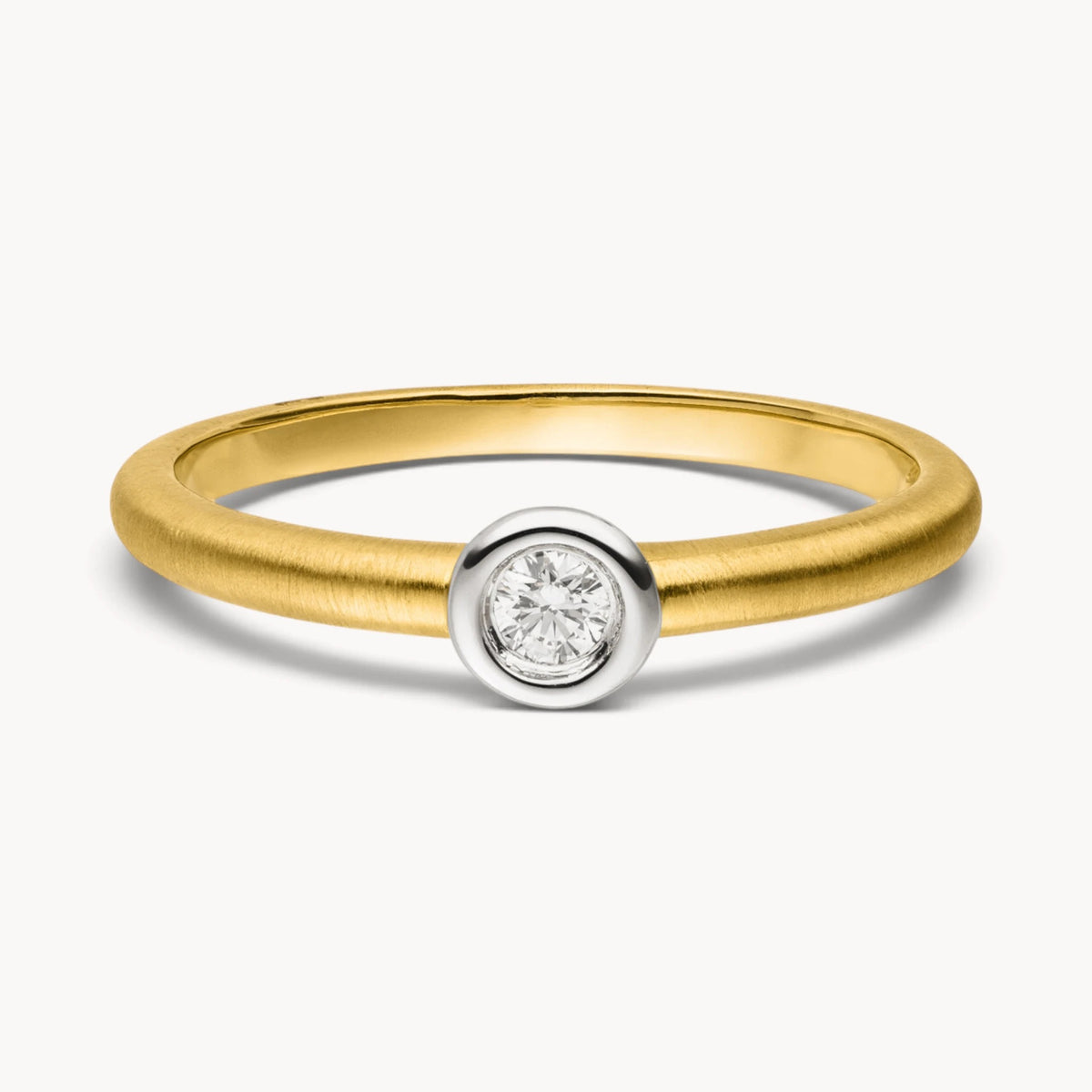 Solitärring in 585er Gold mit Diamant