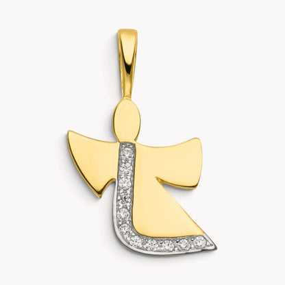 Engelanhänger in Gold &amp; Silber mit Zirkonia