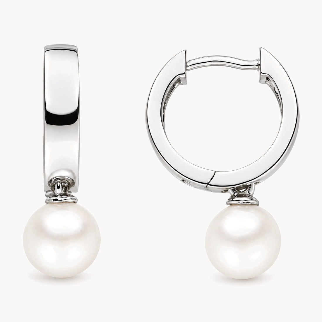 Creole in 925er Silber rhodiniert mit Zuchtperle