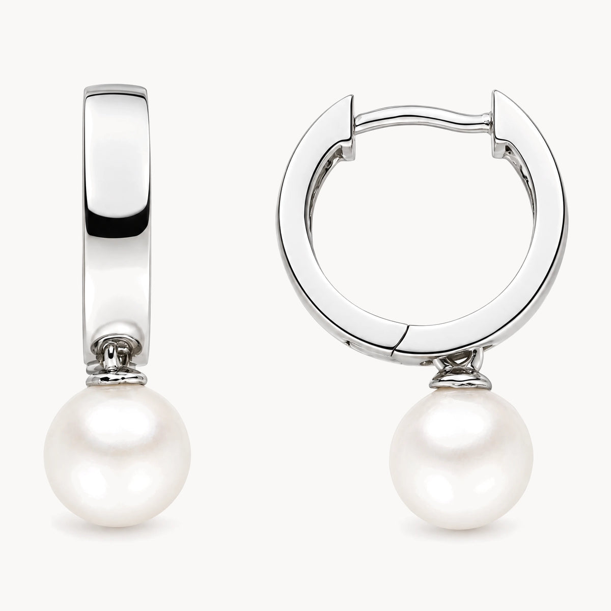 Creole in 925er Silber rhodiniert mit Zuchtperle