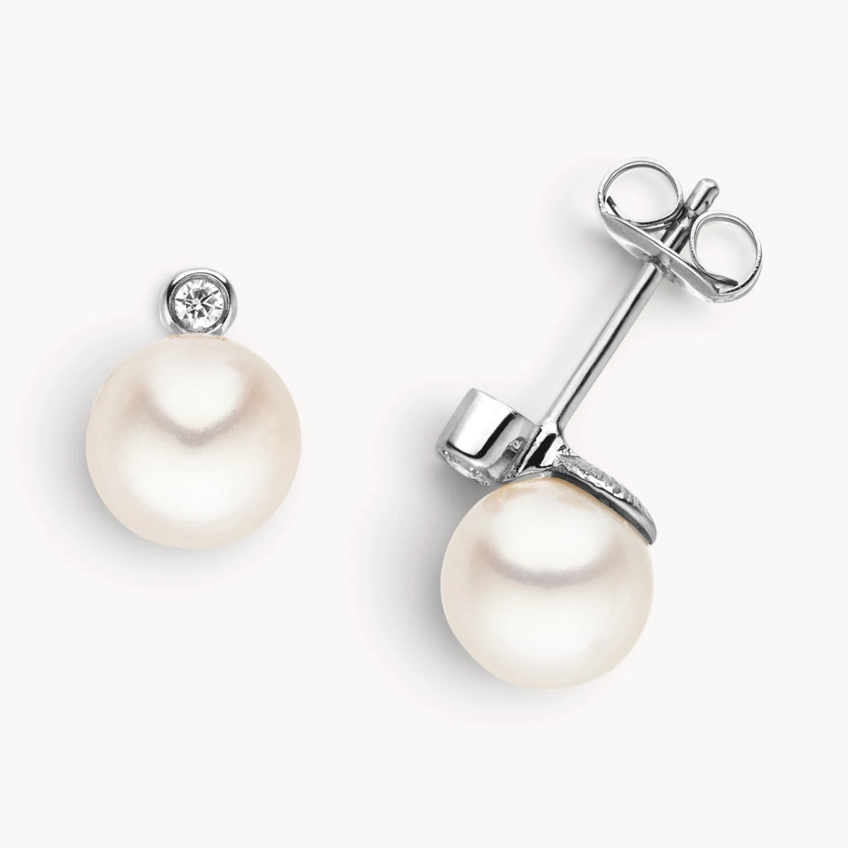 Ohrstecker in 585er Gold mit Zuchtperle &amp; Diamant
