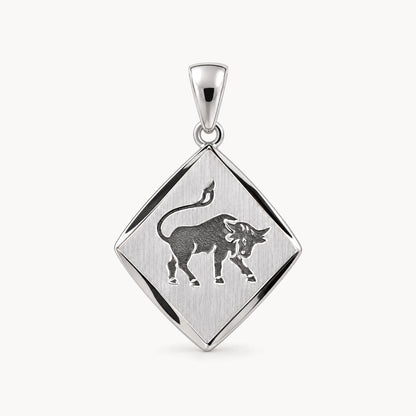 Sternzeichenanhänger in 925er Silber rhodiniert – Sternzeichen Stier