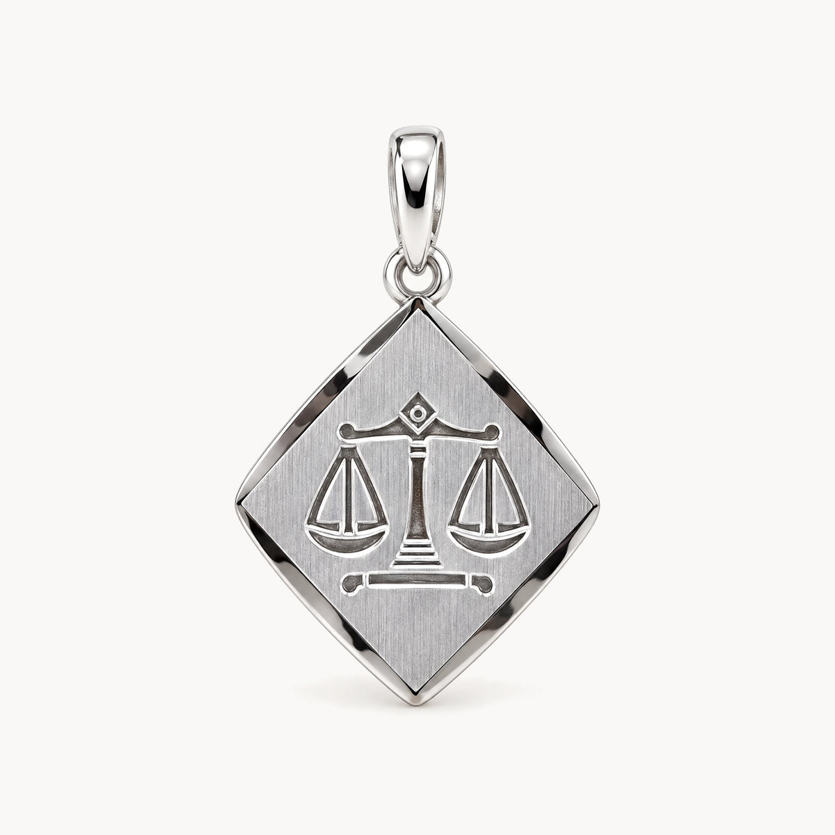 Sternzeichenanhänger in 925er Silber rhodiniert – Sternzeichen Waage