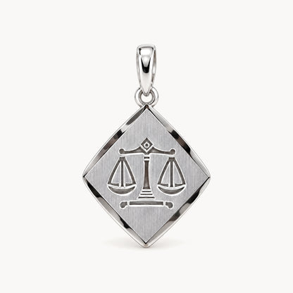 Sternzeichenanhänger in 925er Silber rhodiniert – Sternzeichen Waage