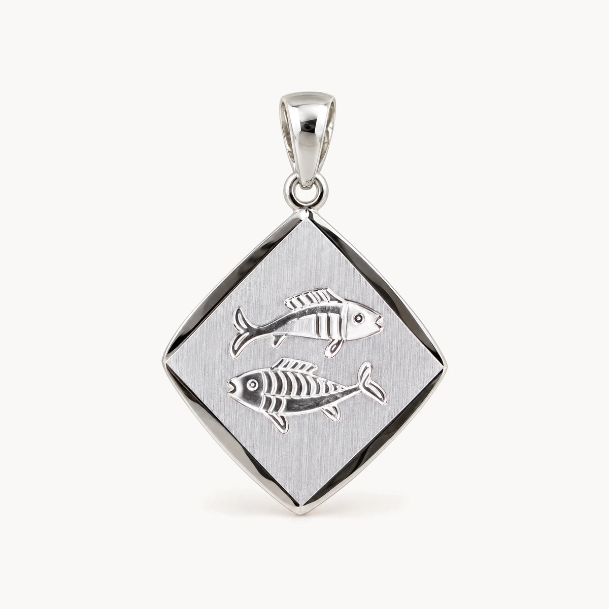 Sternzeichenanhänger in 925er Silber rhodiniert – Sternzeichen Fische