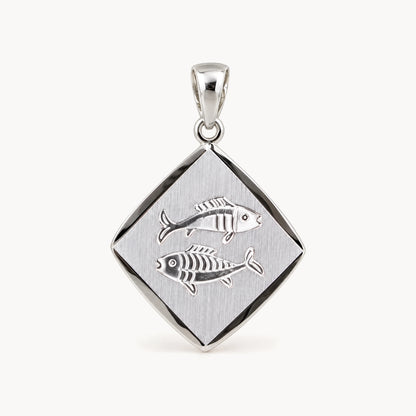Sternzeichenanhänger in 925er Silber rhodiniert – Sternzeichen Fische