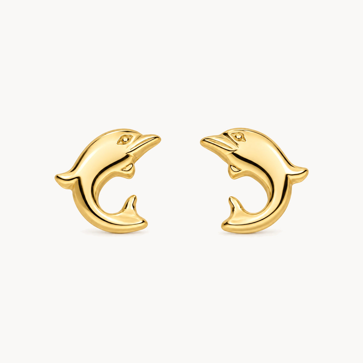 Ohrstecker „Delfin“ in 333er Gelbgold