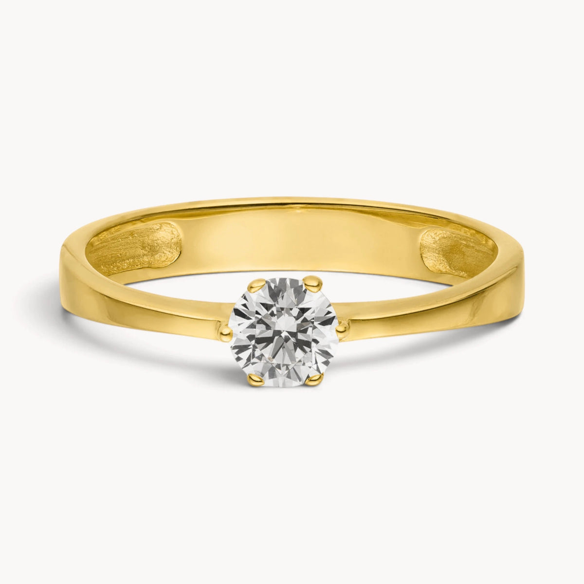 Ring in 333er Gold mit Zirkonia, 6er-Krappenfassung