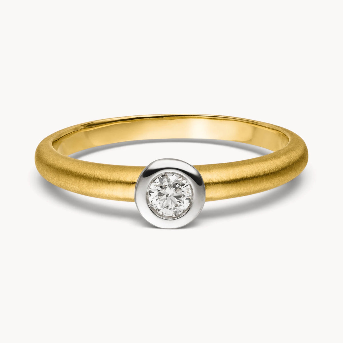 Solitärring in 585er Gold mit Diamant