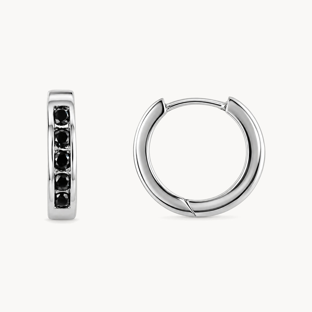 Creole in 925er Silber rhodiniert mit gefärbtem Zirkonia