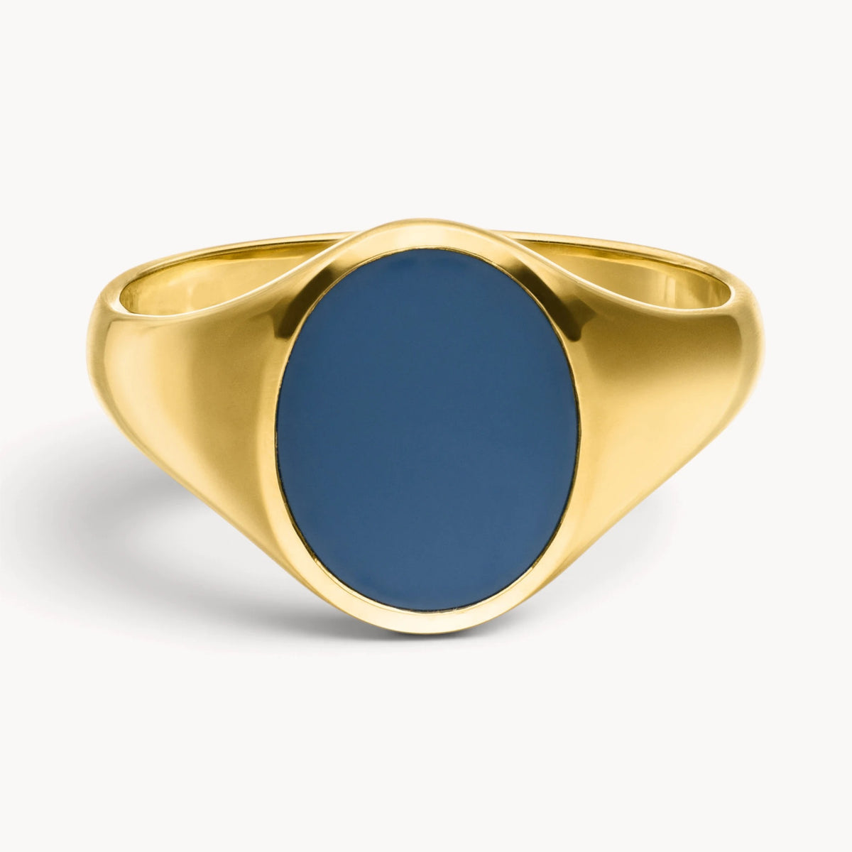 Herrenring in 585er Gelbgold mit Lagenstein oder Onyx