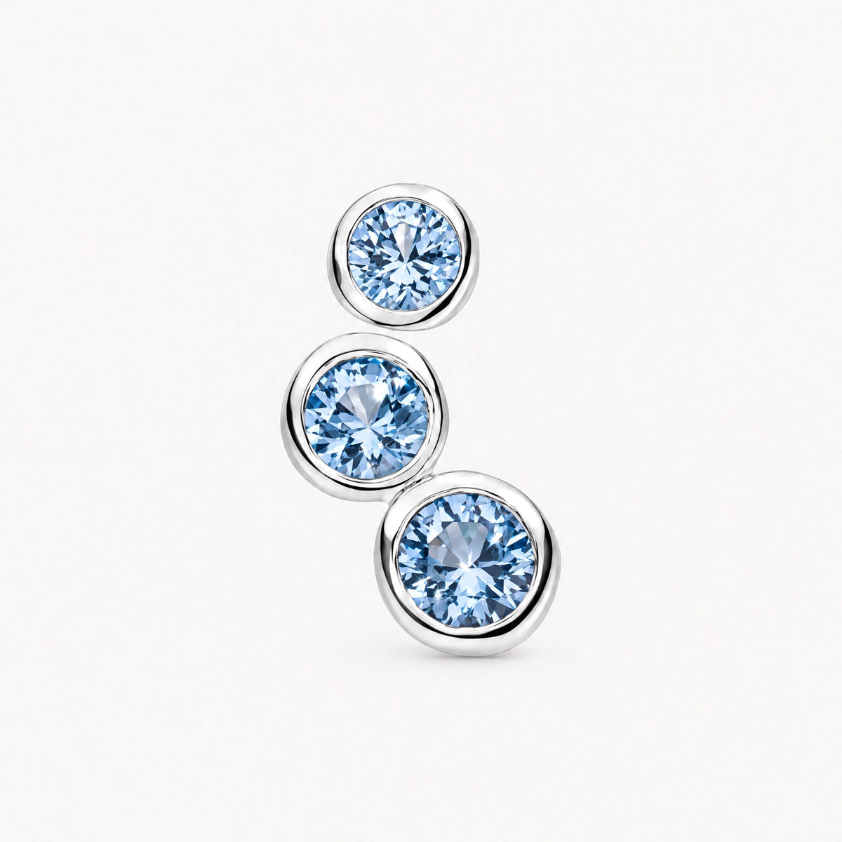 Ohrstecker in 925er Silber mit Zirkonia – blau