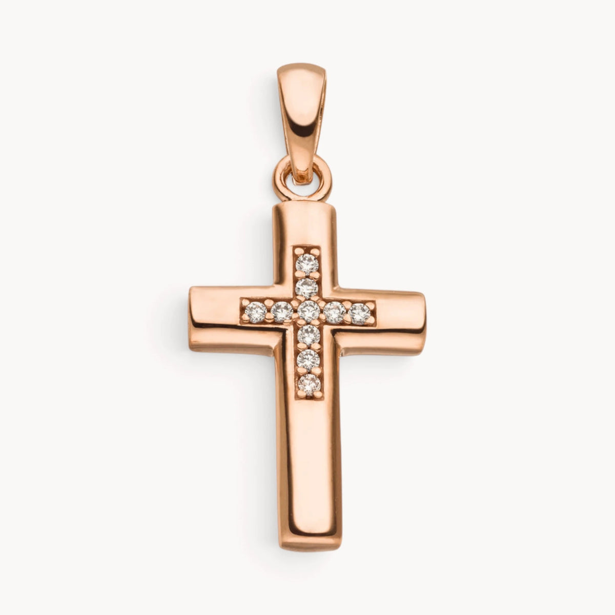 Kreuzanhänger in Gold &amp; Silber mit Zirkonia oder Diamant