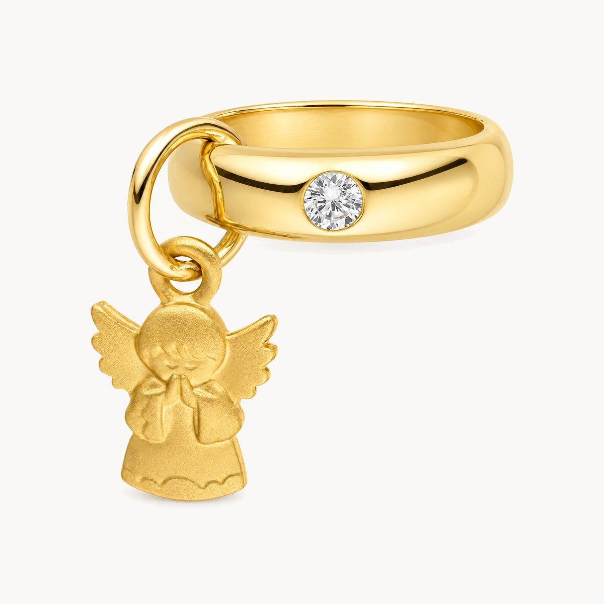 Taufring in 333er Gelbgold mit Zirkonia