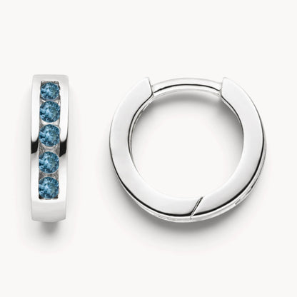 Creole in 925er Silber rhodiniert mit Zirkonia