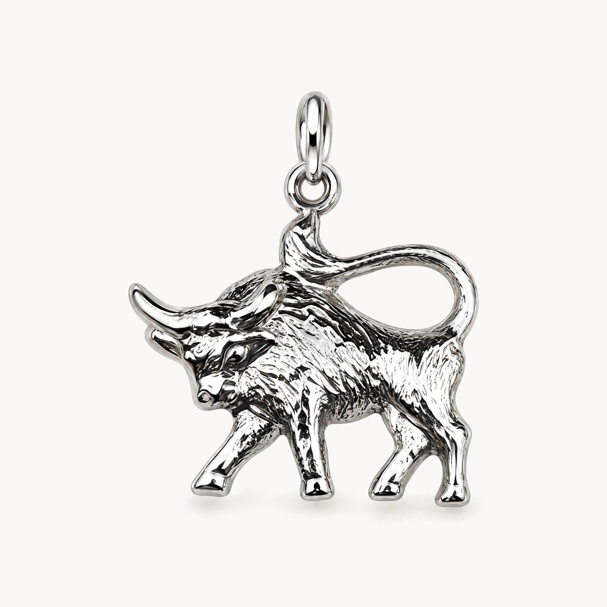 Sternzeichenanhänger in 925er Silber rhodiniert – Sternzeichen Stier