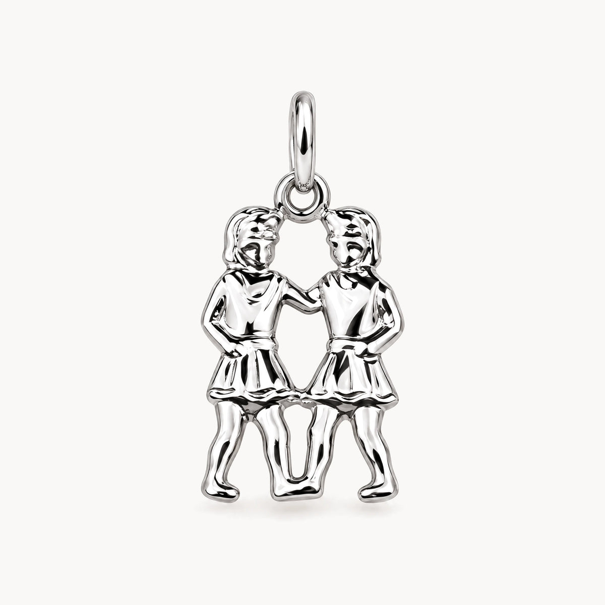 Sternzeichenanhänger in 925er Silber rhodiniert – Sternzeichen Zwillinge