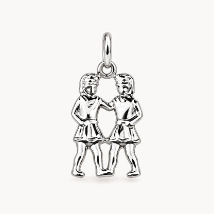 Sternzeichenanhänger in 925er Silber rhodiniert – Sternzeichen Zwillinge